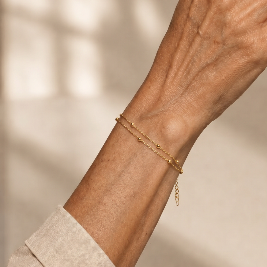 Renlia | Beaded Double Chain Anklet