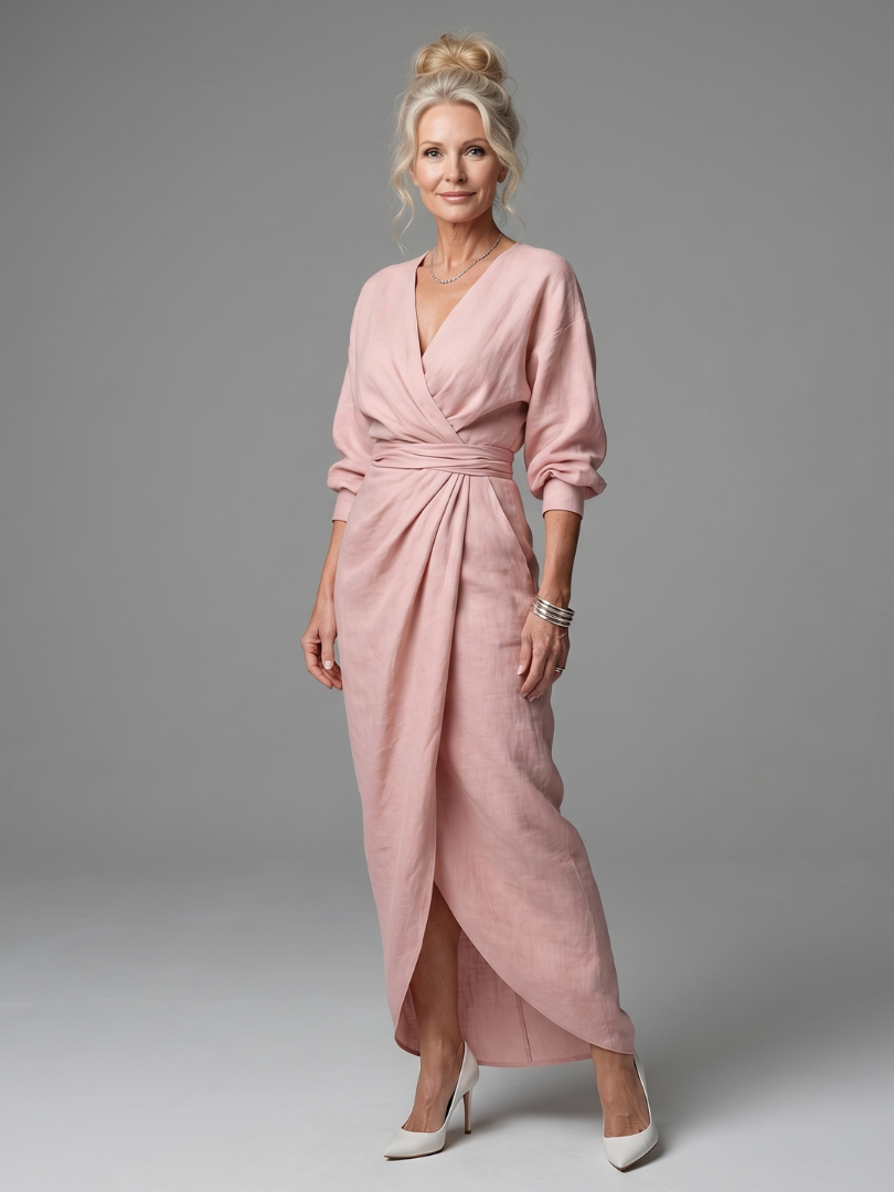 Giandra | Diagonal Drape Maxi Dress