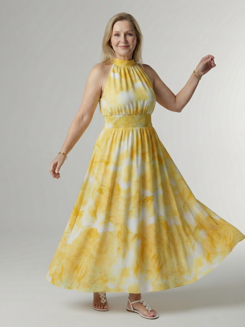 Penlora | Gathered Halter Midi Dress