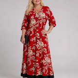 Velette | Vintage Floral V Neck Relaxed Midi Dress