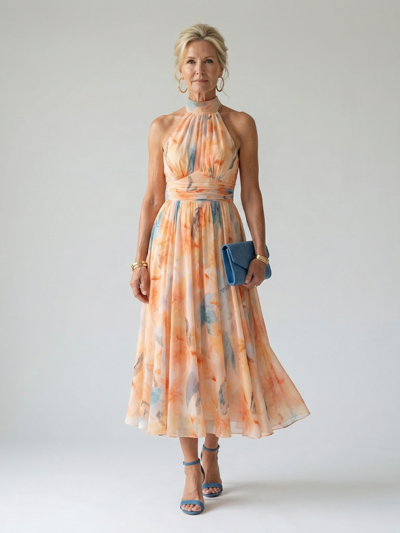Calra | Soft Halter Midi Dress