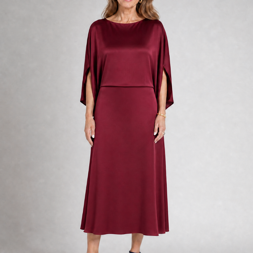 Dorine | Draped Overlay Midi Dress