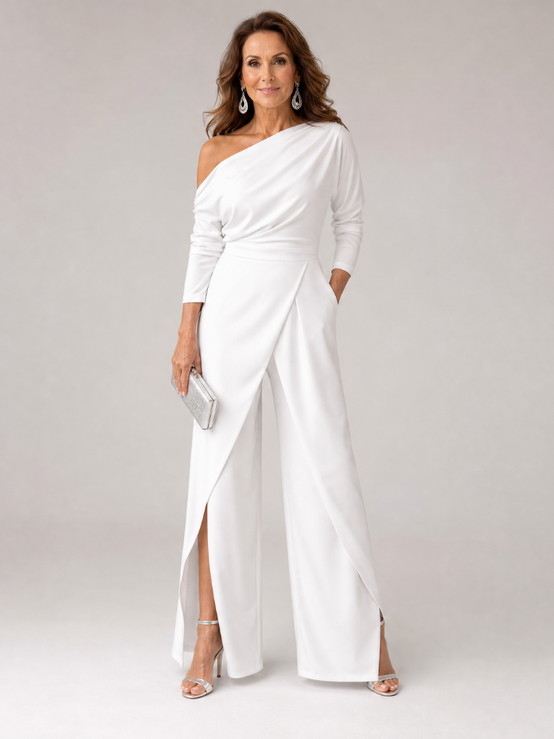 Linnssa | One Shoulder Wide Leg Jumpsuit