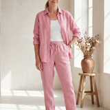 Elisette | Long Sleeve Shirt Tapered Pants Set