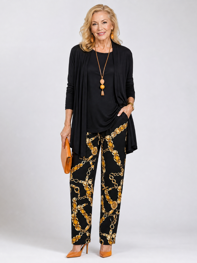 Bribelle | Layered Tunic And Printed Pant Set