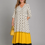 Cellora | Polka Dot Color Block Everyday Midi Dress