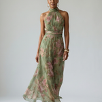 Dahwyn | Gathered Halter Midi Dress