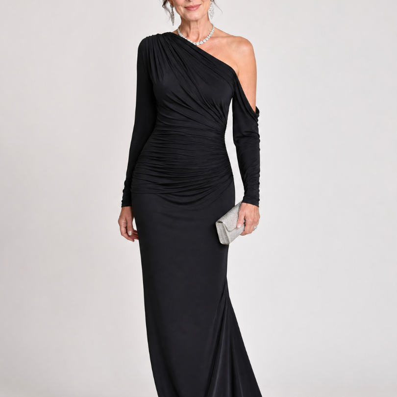 Liawyn | One Shoulder Ruched Maxi Dress