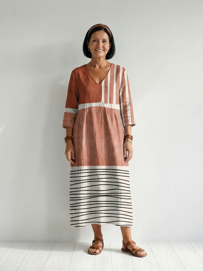 Liorarose | Easy Mixed Stripe Midi Dress