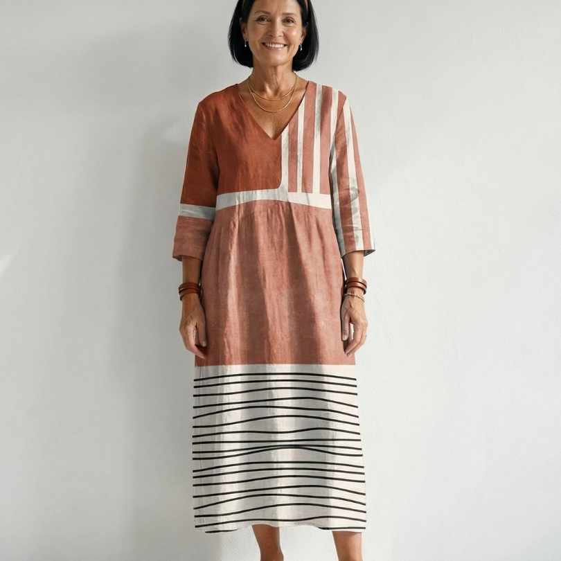 Liorarose | Easy Mixed Stripe Midi Dress