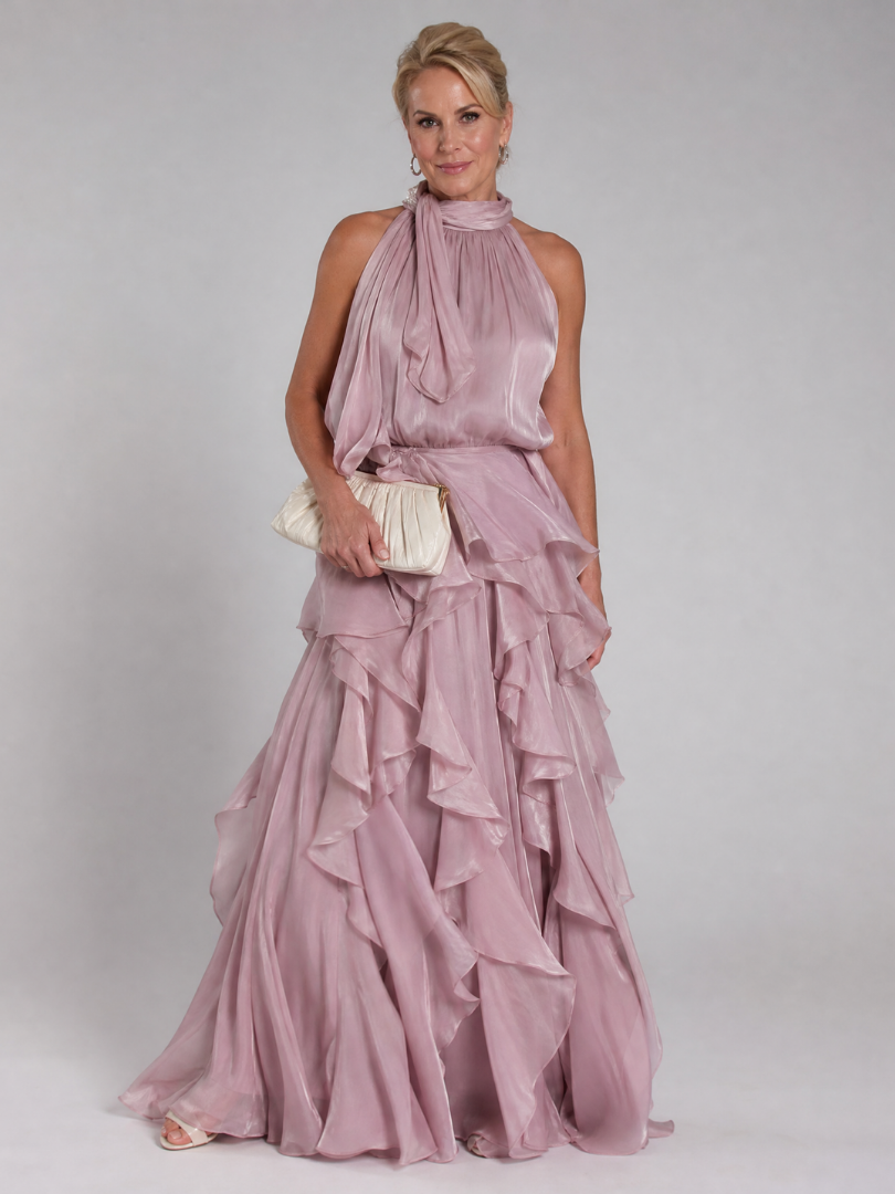 Tamsinmae | Halter Neck Ruffle Tiered Maxi Dress