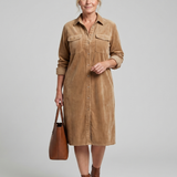 Kalney | Long Sleeve Patch Pockets Midi Dress