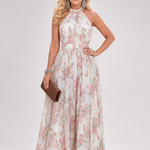 Solmae | Floral Print Flowing Skirt Midi Dress