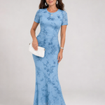 Callavia | Short Sleeve Crew Neck Midi Dress