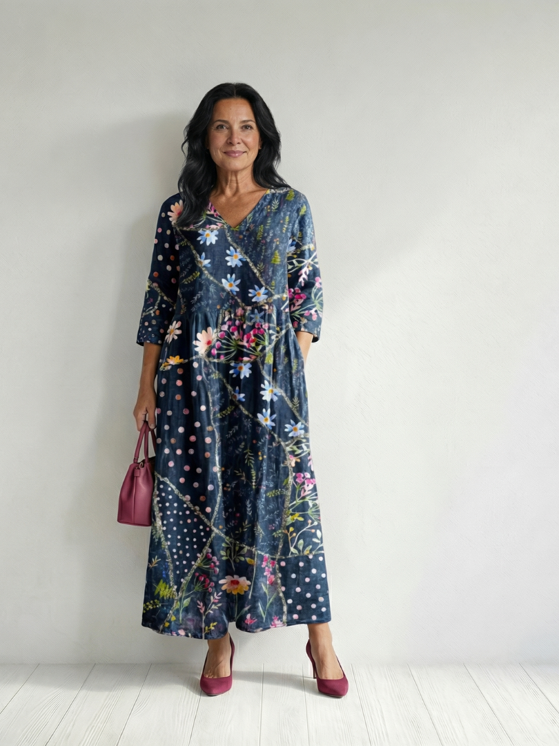 Nilania | Easy Gather Floral Midi Dress