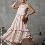 Vidassa | Tiered Ruffle Halter Maxi Dress