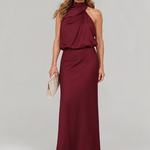 Taliana | Sleeveless Draped Neck Midi Dress