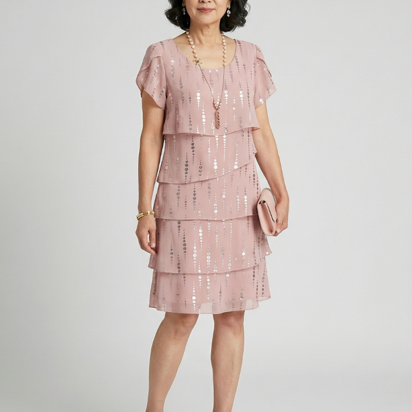 Hilawynne | Poised Dot Line Knee Length Dress