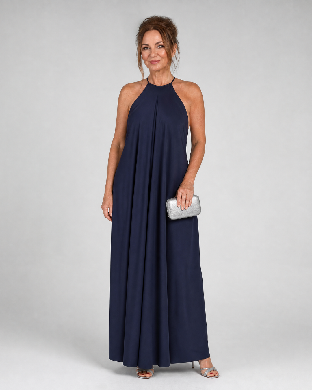 Velbelle | Sleeveless Soft Neck Flowing Maxi Dress