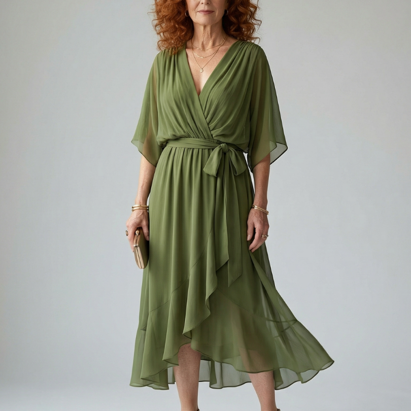 Selrina | Light Drape Midi Dress