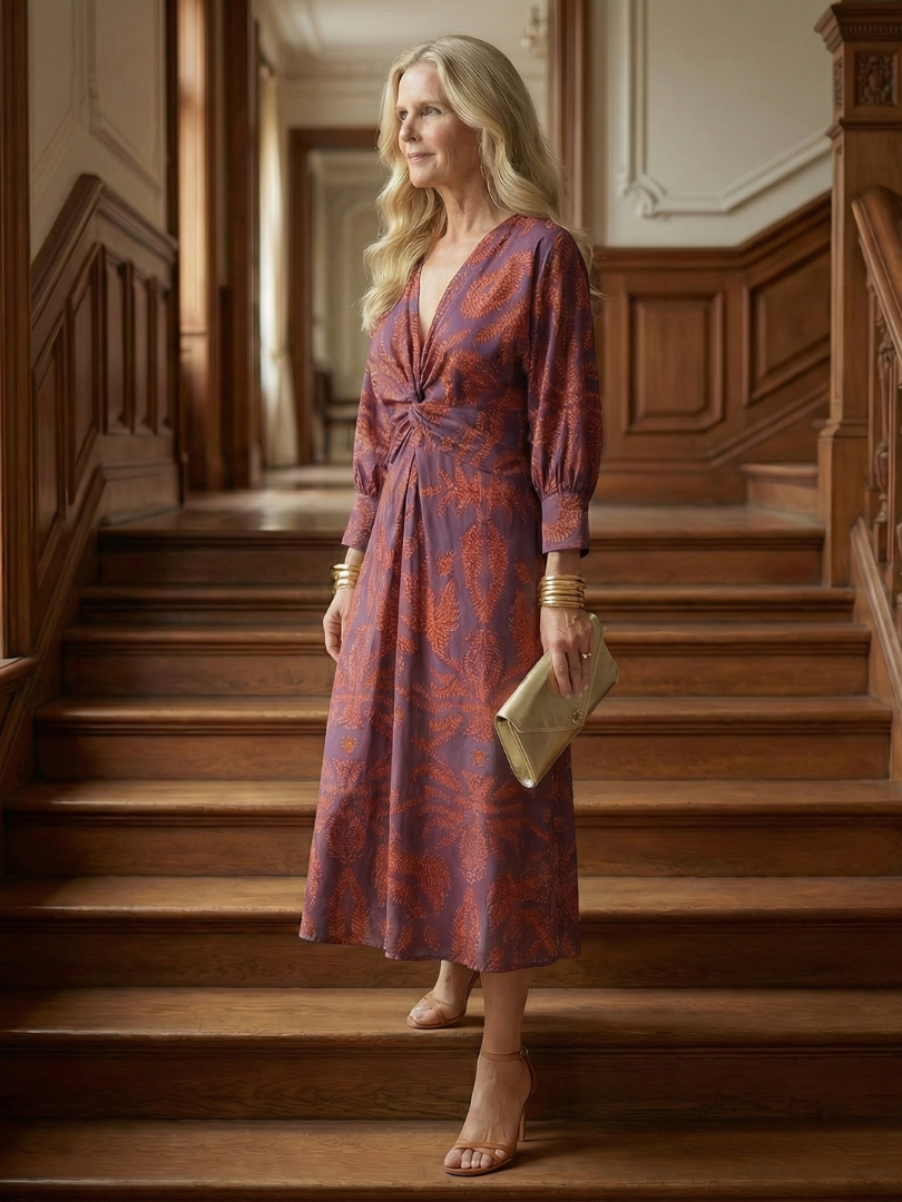 Linnsette | Natural Wrap Midi Dress