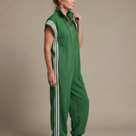 Mirania | Zip Front Stripe Panel Jumpsuit