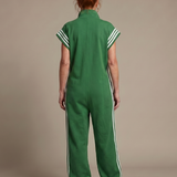 Mirania | Zip Front Stripe Panel Jumpsuit