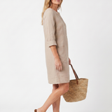 Haletta | Button Front Sleeve Knee Length Dress