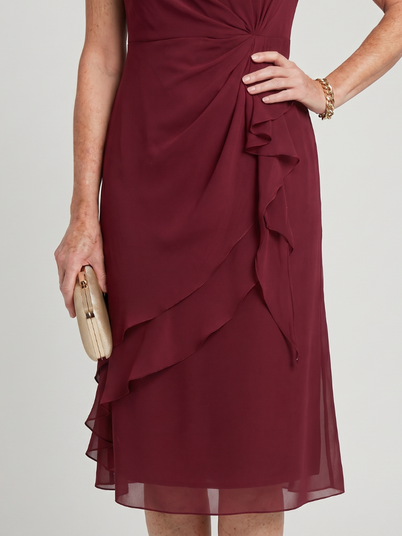 Callassa | Short Sleeve Layered Hem Midi Dress