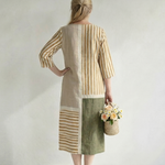 Esmedra | Light Mixed Stripe Midi Dress