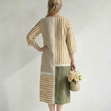 Esmedra | Light Mixed Stripe Midi Dress
