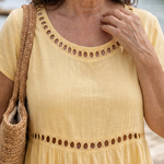 Milsette | Textured Short Sleeve Relaxed Knee Length Dress
