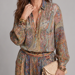 Mirbeth | Ornate Paisley Print Blouse And Wide Leg Pants Set