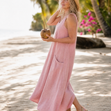 Velrose | Sleeveless Pocket Detail Relaxed Midi Dress