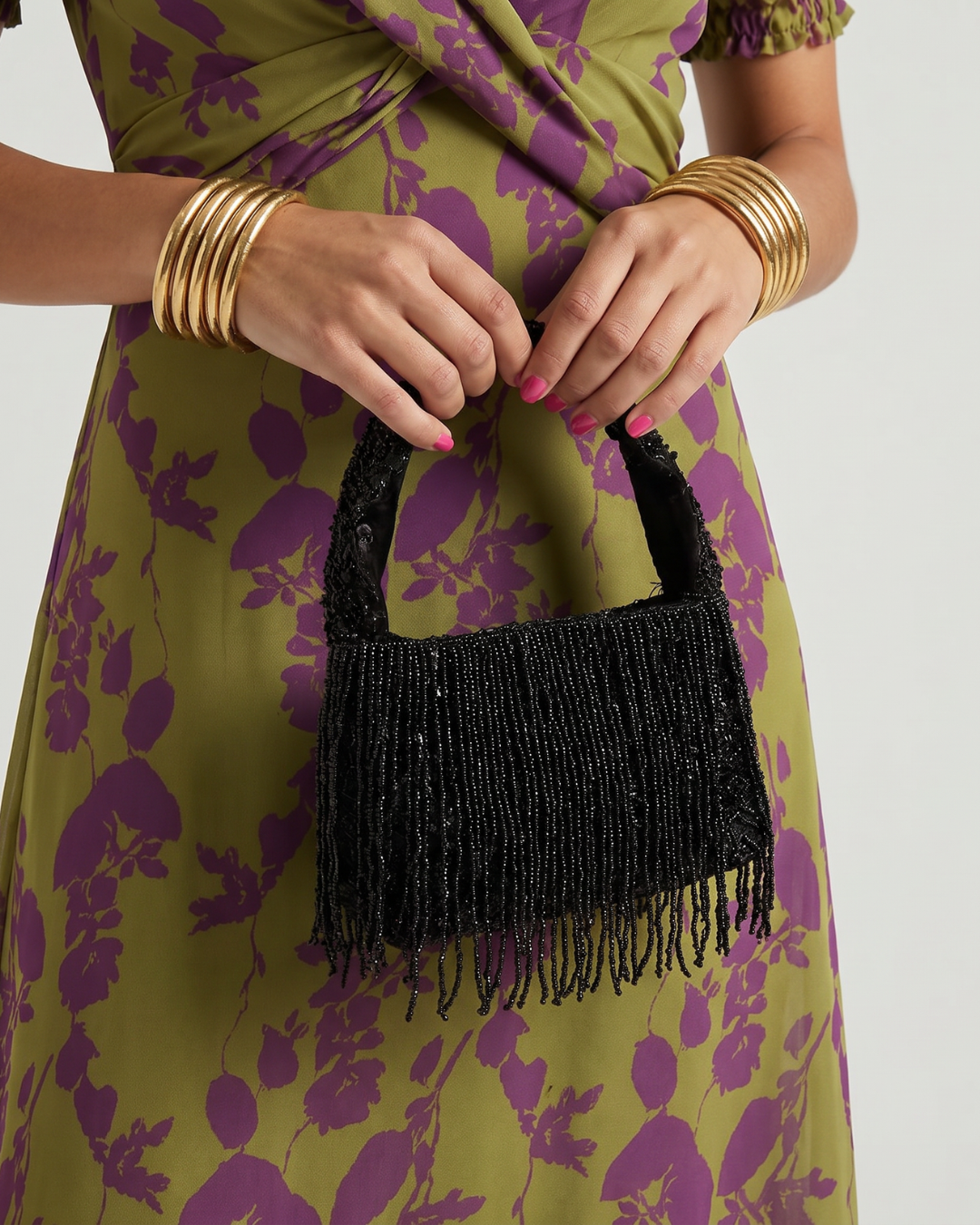 Fleurvia | Beaded Fringe Evening Handbag