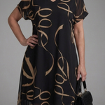 Serasia | Short Sleeve Abstract Midi Dress
