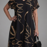Serasia | Short Sleeve Abstract Midi Dress