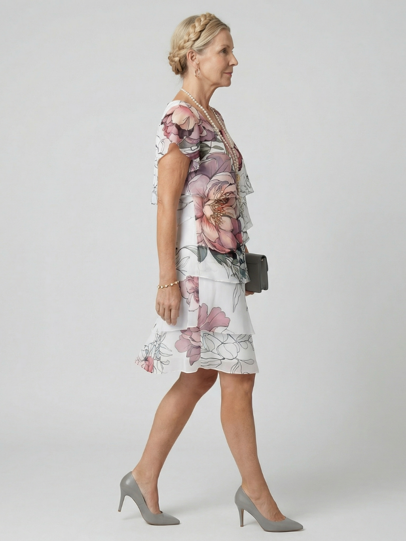 Cormarie | Clean Floral Knee Length Dress