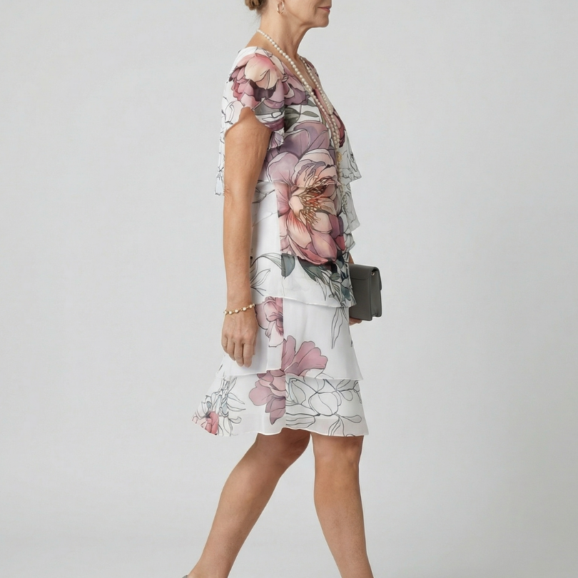 Cormarie | Clean Floral Knee Length Dress
