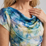 Corawynne | Draped Floral Print Midi Dress