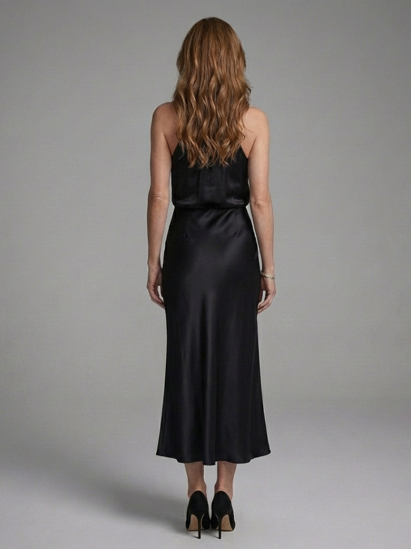 Veramarie | Halter Draped Midi Dress