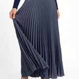 Serandra | Knit Top Pleated Skirt Midi Dress