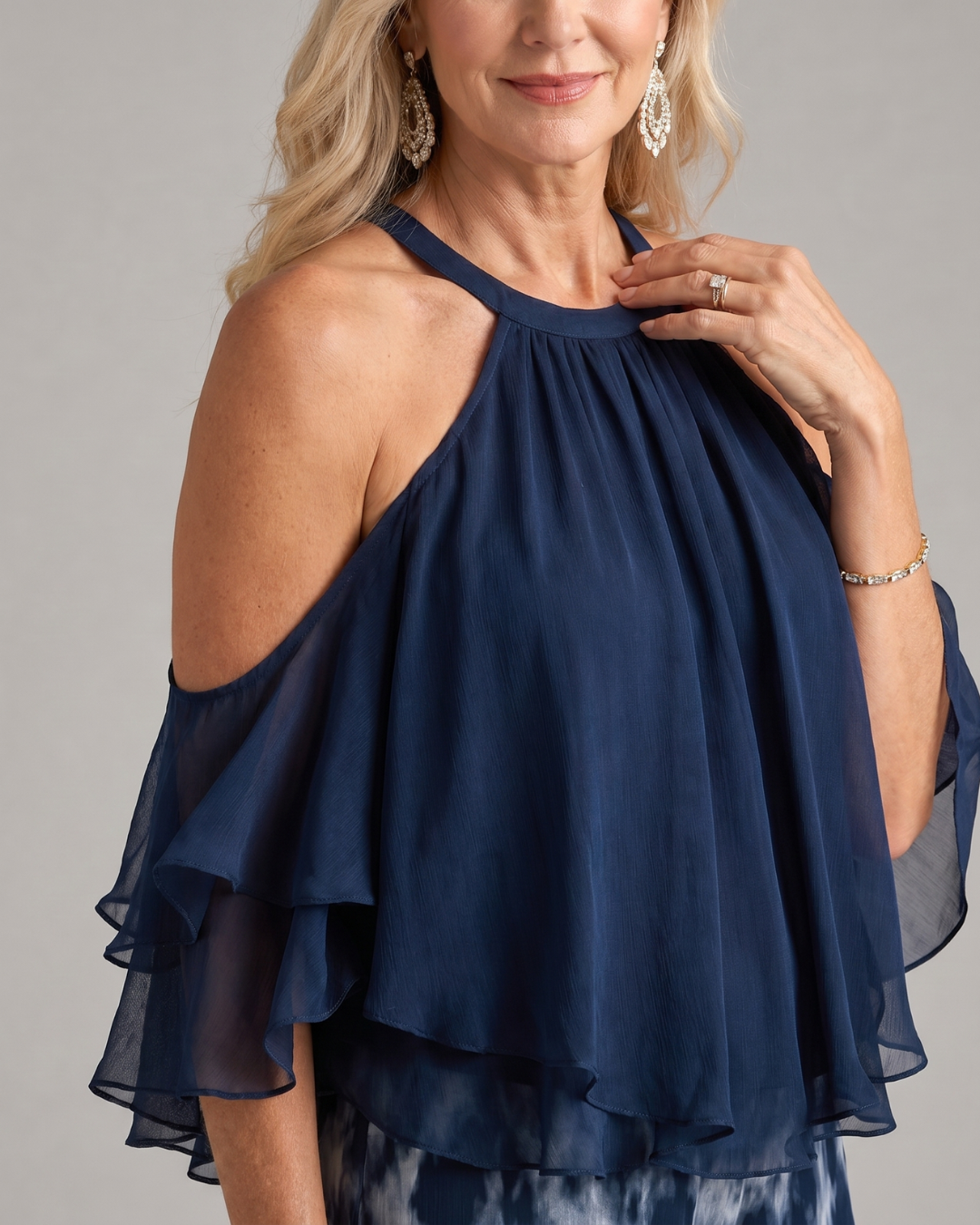 Pera | Layered Halter Neck Printed Wide Leg Set