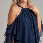 Pera | Layered Halter Neck Printed Wide Leg Set