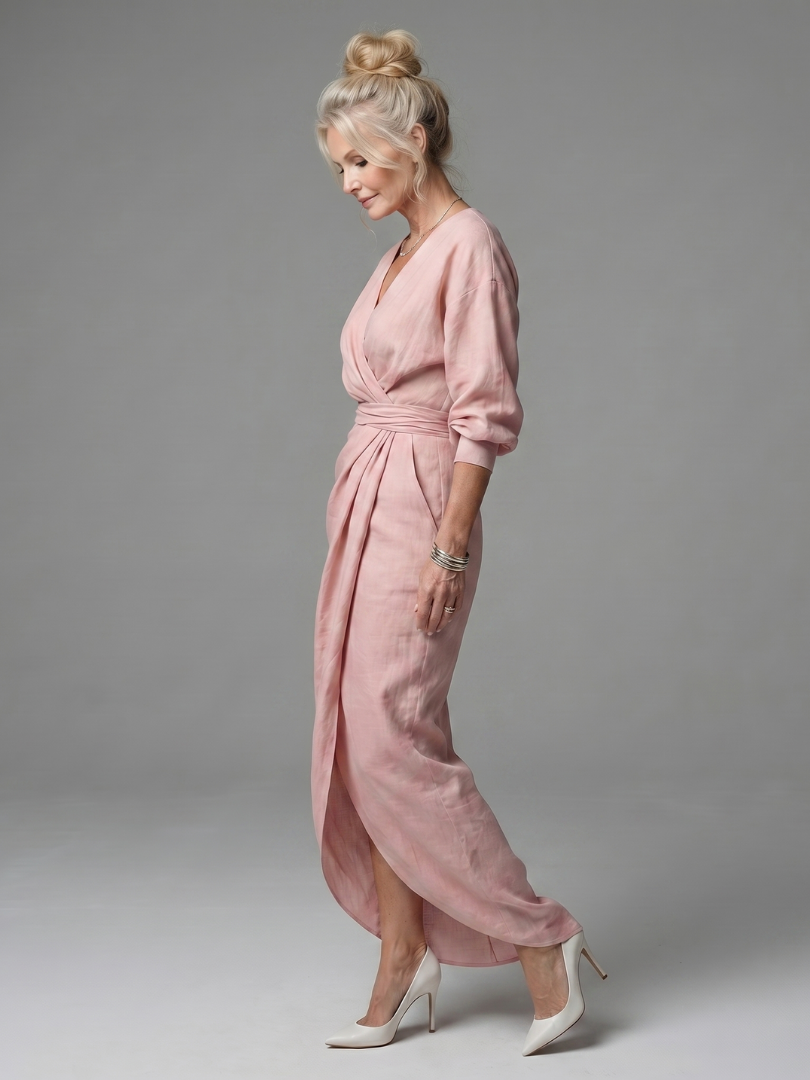 Giandra | Diagonal Drape Maxi Dress