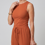 Dorney | Sleeveless Smooth Wide Leg Pants Set