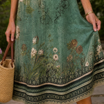 Vesine | Floral Collared Short Sleeve Midi Dress