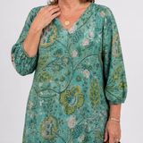 Corania | Botanical Vine Print Relaxed Pocket Midi Dress