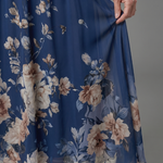 Laemarie | Sleeveless V Neck Soft Floral Hem Midi Dress