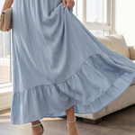 Fleurlia | Ruffle Sleeve Smocked Waist Midi Dress